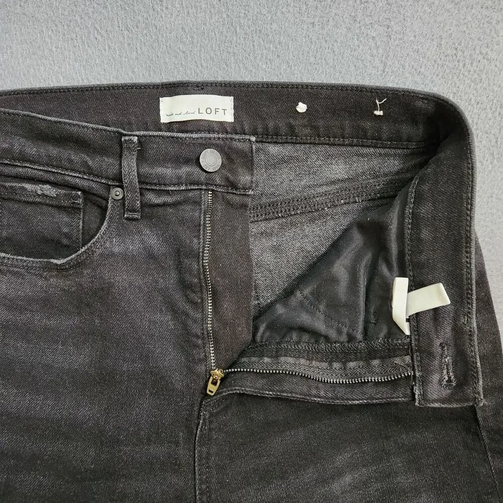 LOFT Jeans Women 28/6P Black High Rise The Slim Ankle